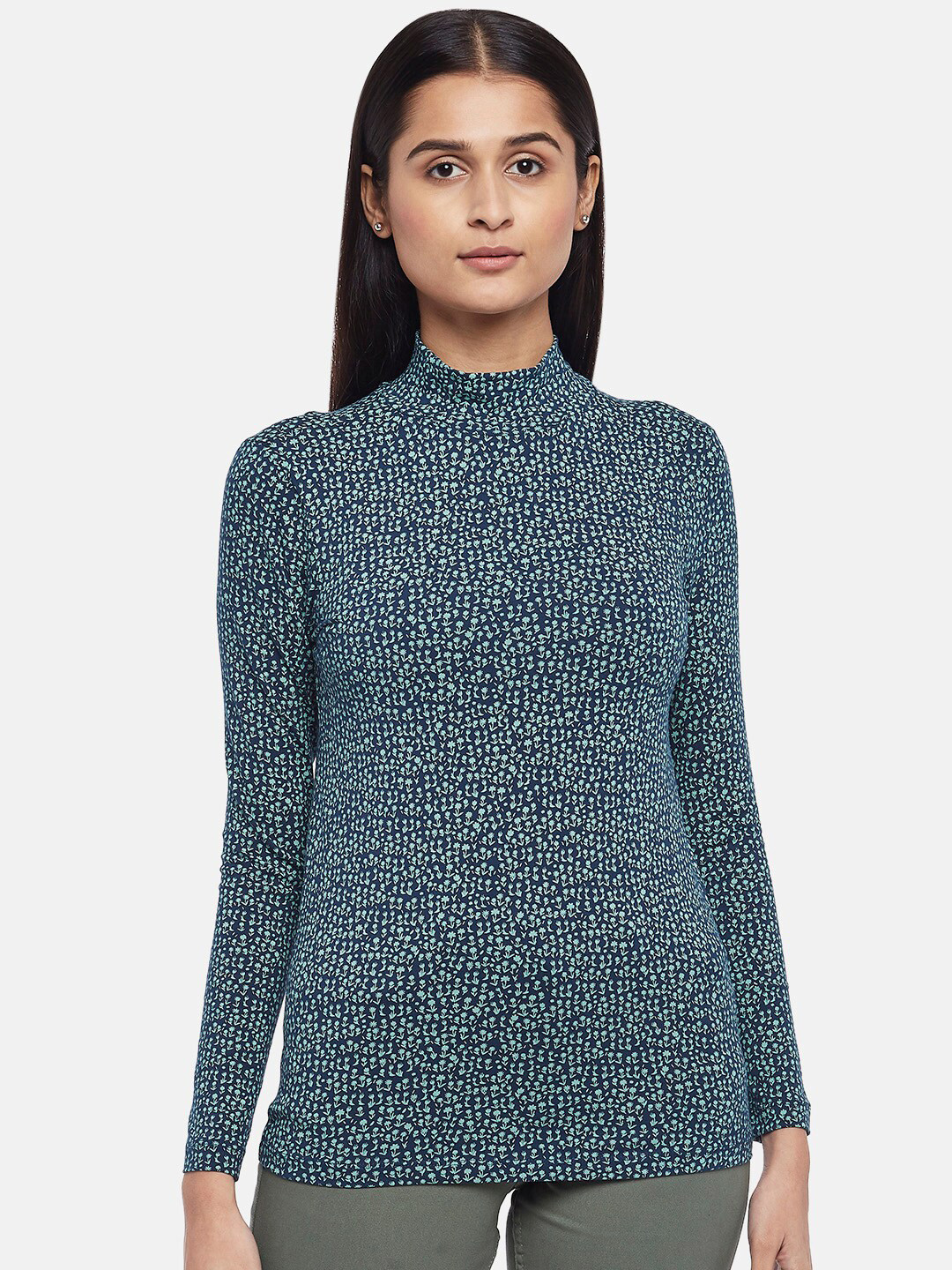 

Honey by Pantaloons Teal Animal Regular Top