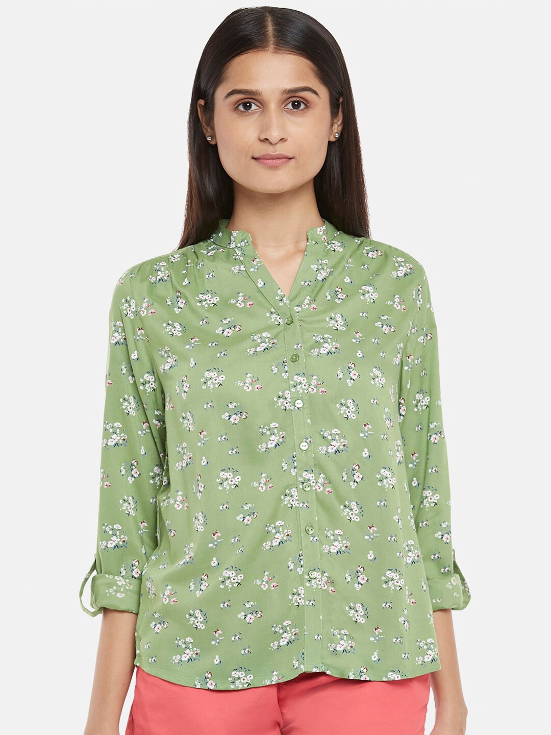 

Honey by Pantaloons Green Floral Regular Top