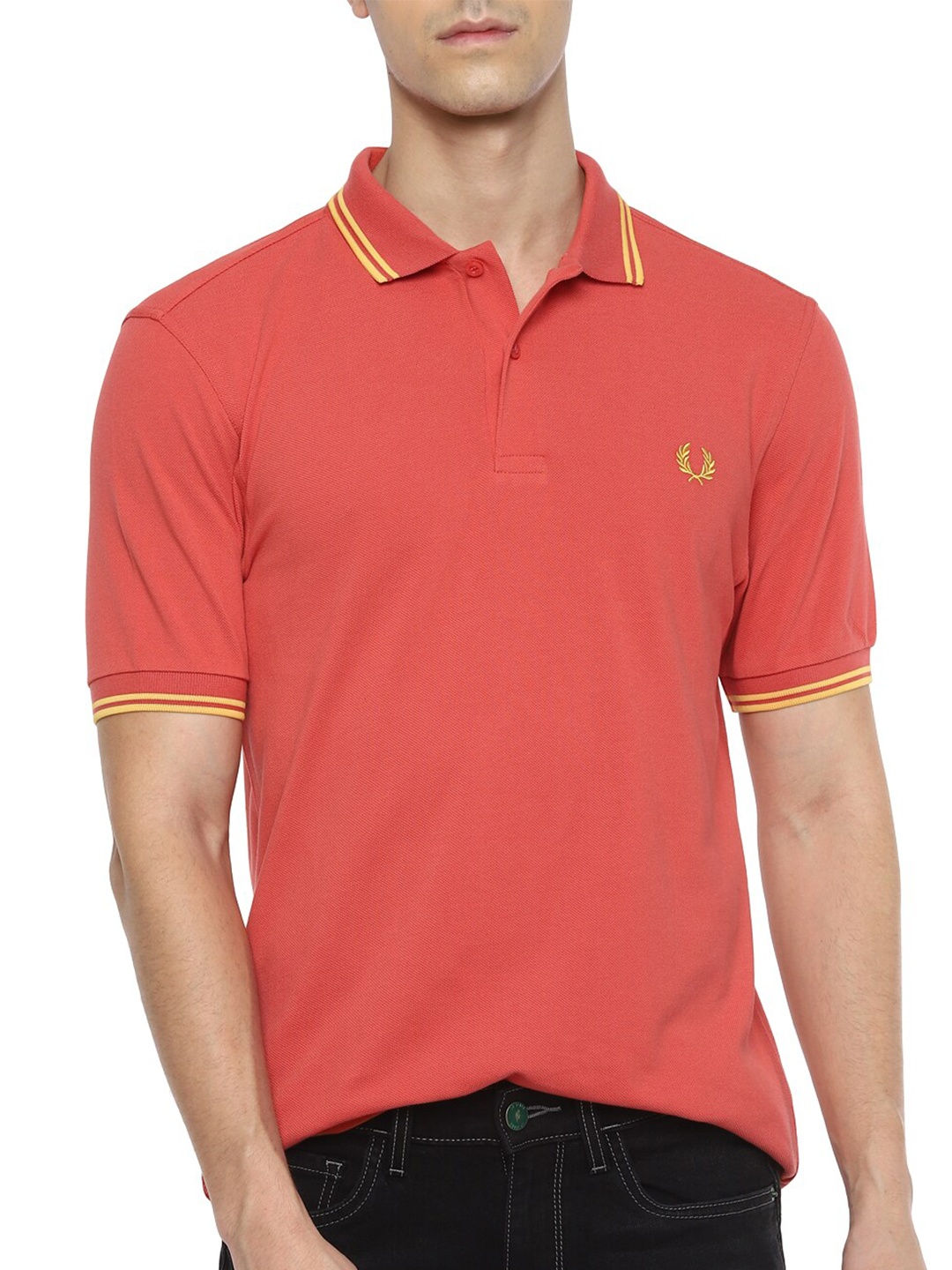 

Fred Perry Men Pink Polo Collar T-shirt
