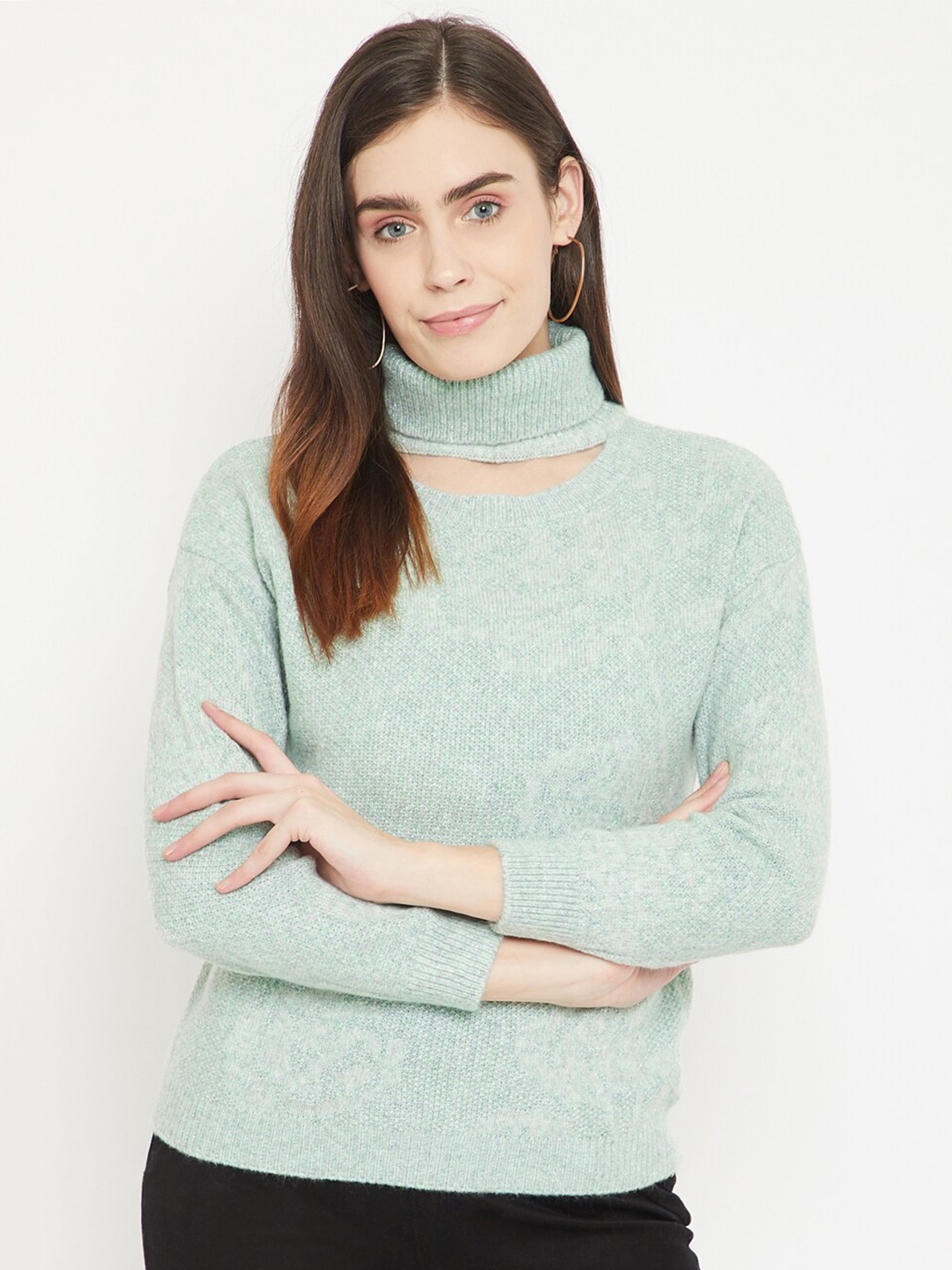 

Madame Women Green Pullover