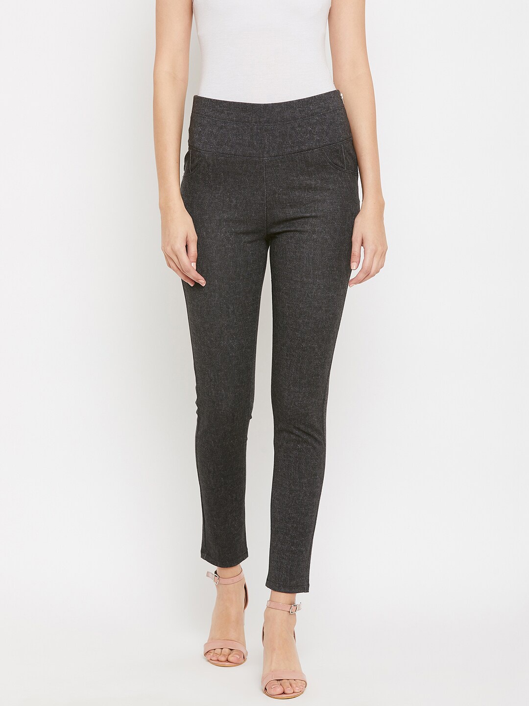 

Madame Women Black Solid Slim-Fit Denim Jeggings