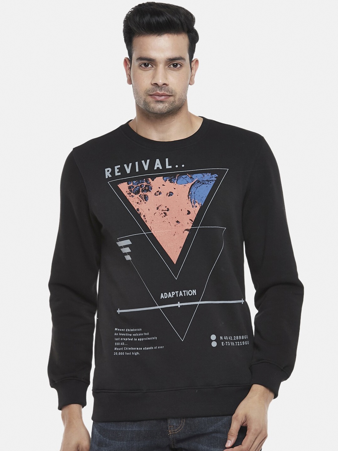 

Urban Ranger by pantaloons Men Black Printed Sweatshirt