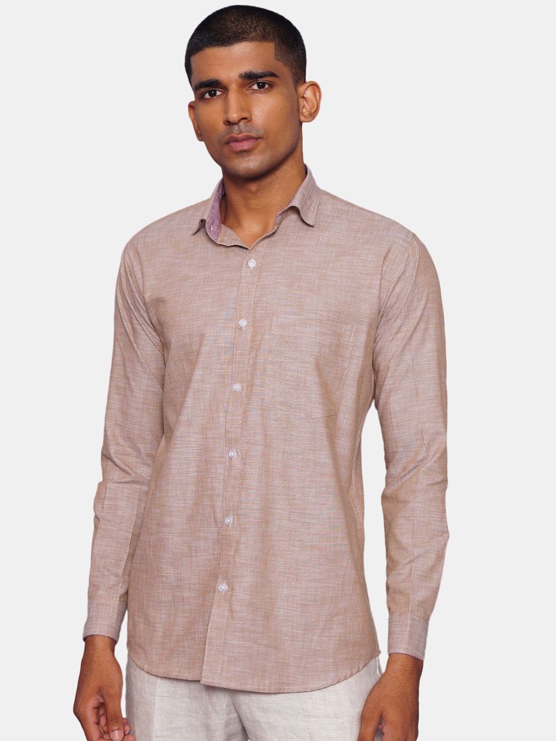 

Wintage Men Brown Casual Pure Cotton Shirt