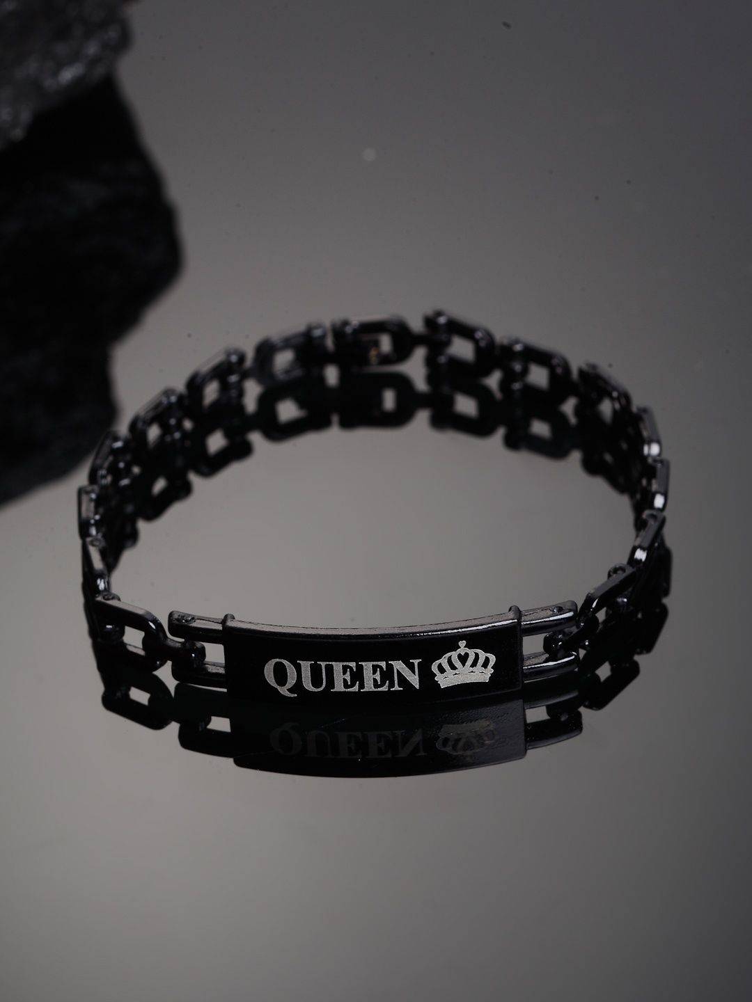 

PANASH Women Black Queen Link Bracelet
