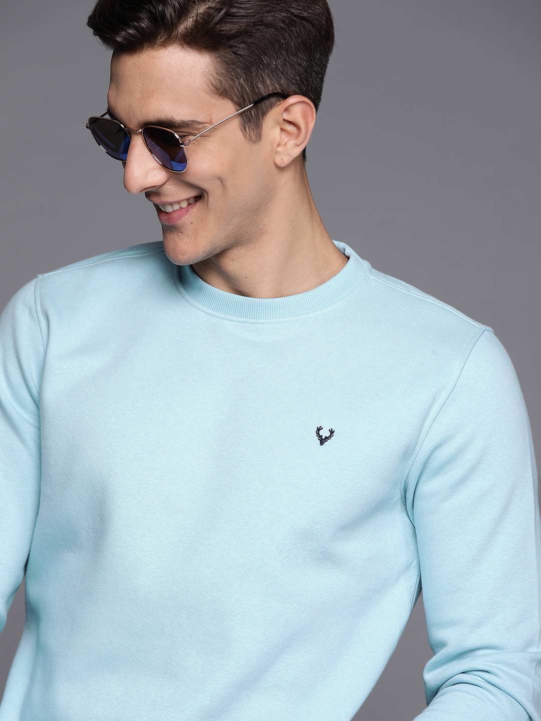 

Allen Solly Men Blue Solid Sweatshirt