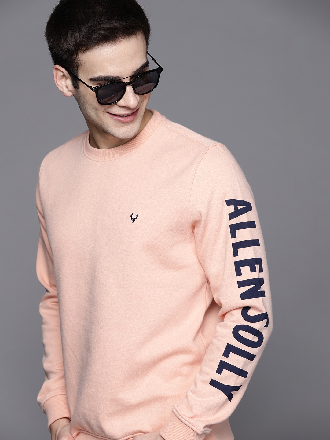 

Allen Solly Men Peach-Coloured Sweatshirt