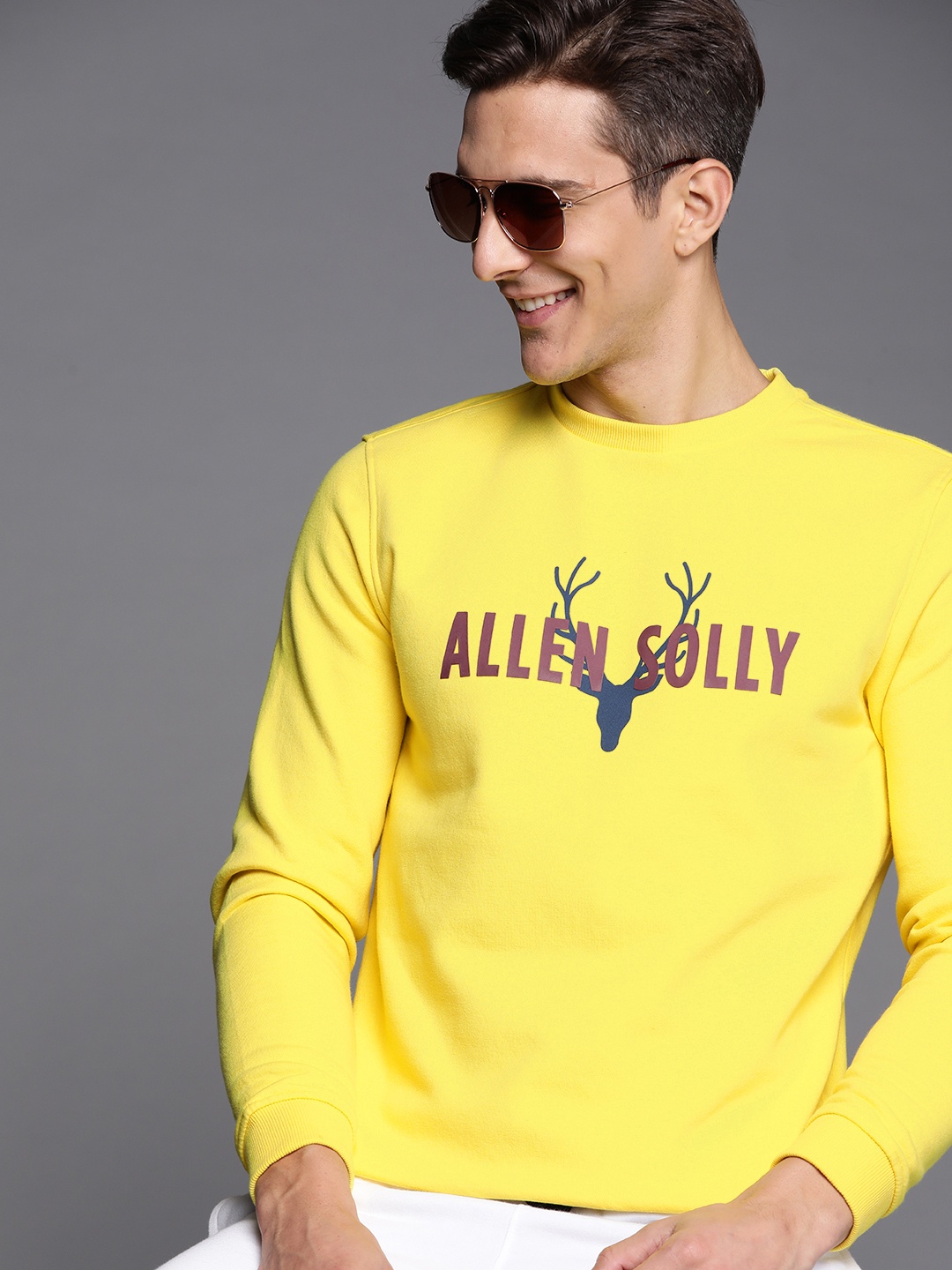 

Allen Solly Men Yellow Brand Logo Print Sweatshirt