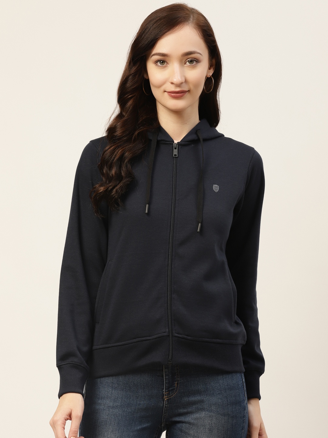 

Okane Women Navy Blue Hooded Sweatshirt