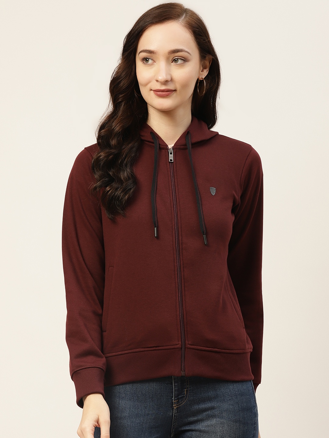 

Okane Women Burgundy Hooded Sweatshirt