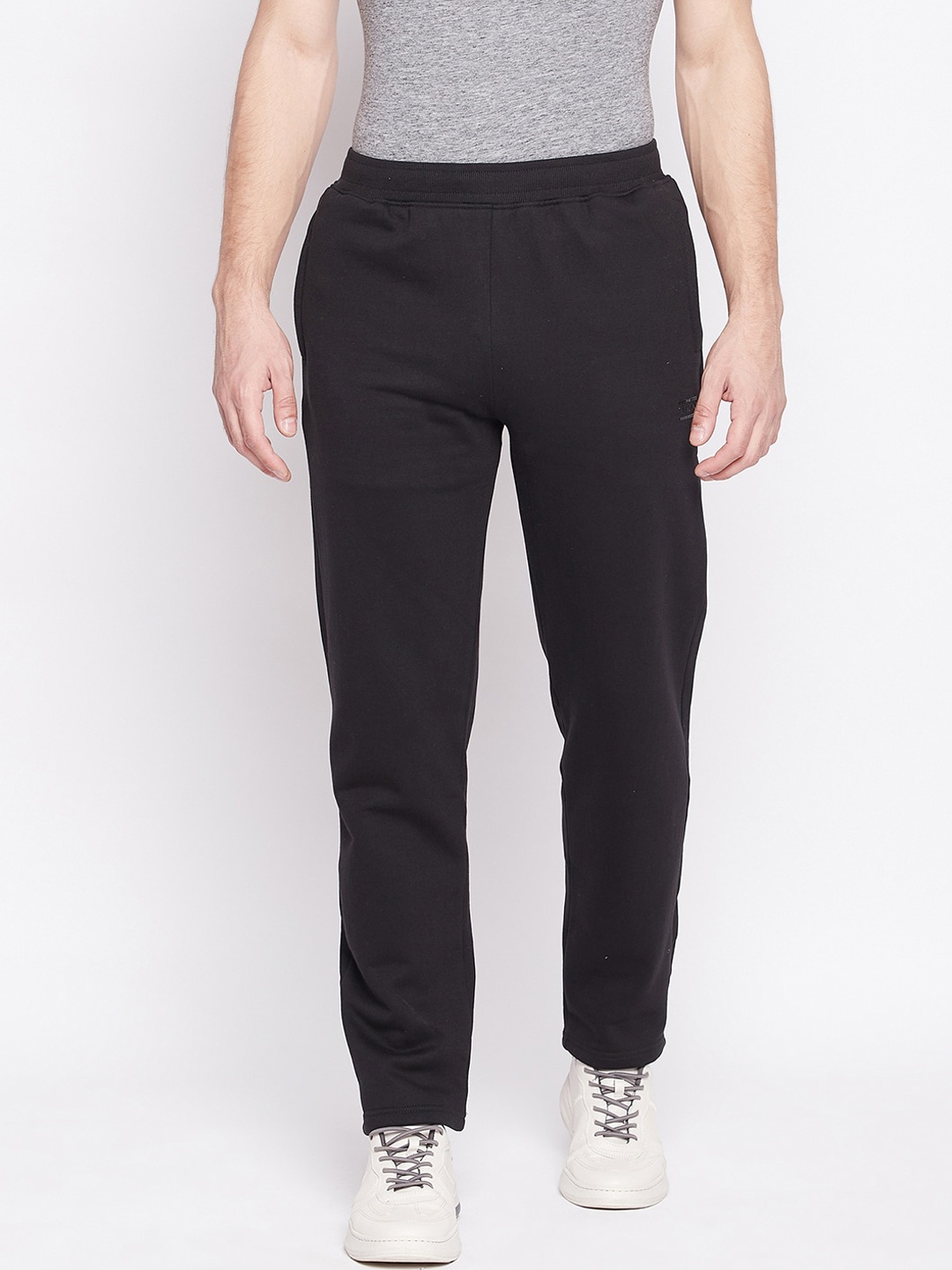 

Okane Men Black Solid Track Pants
