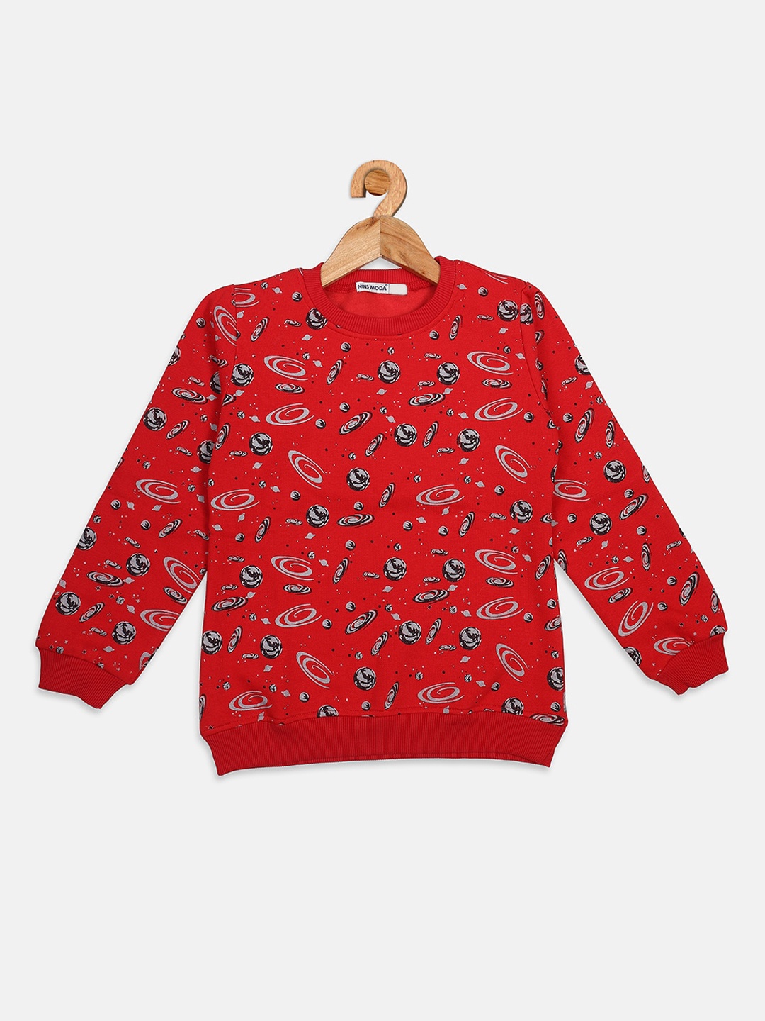 

Nins Moda Girls Red Printed Sweatshirt