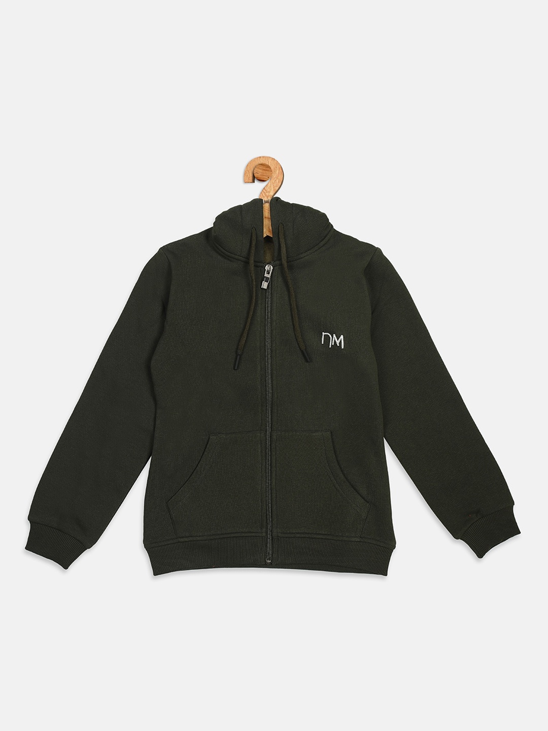 

Nins Moda Girls Olive Green Hooded Fleece Sweatshirt