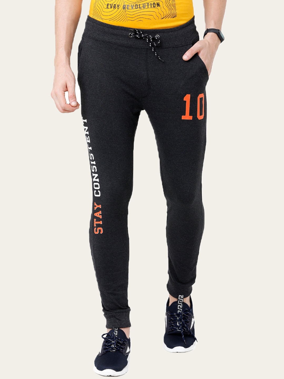 

ARDEUR Men Charcoal Grey Solid Joggers