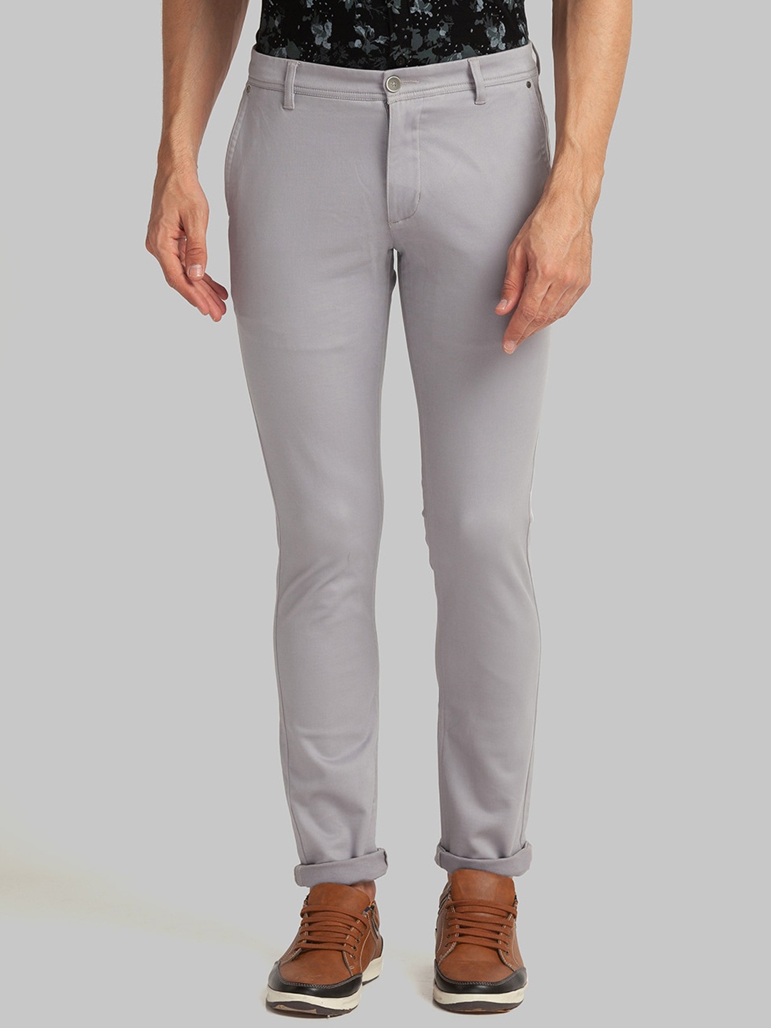 

Parx Men Grey Tapered Fit Trousers