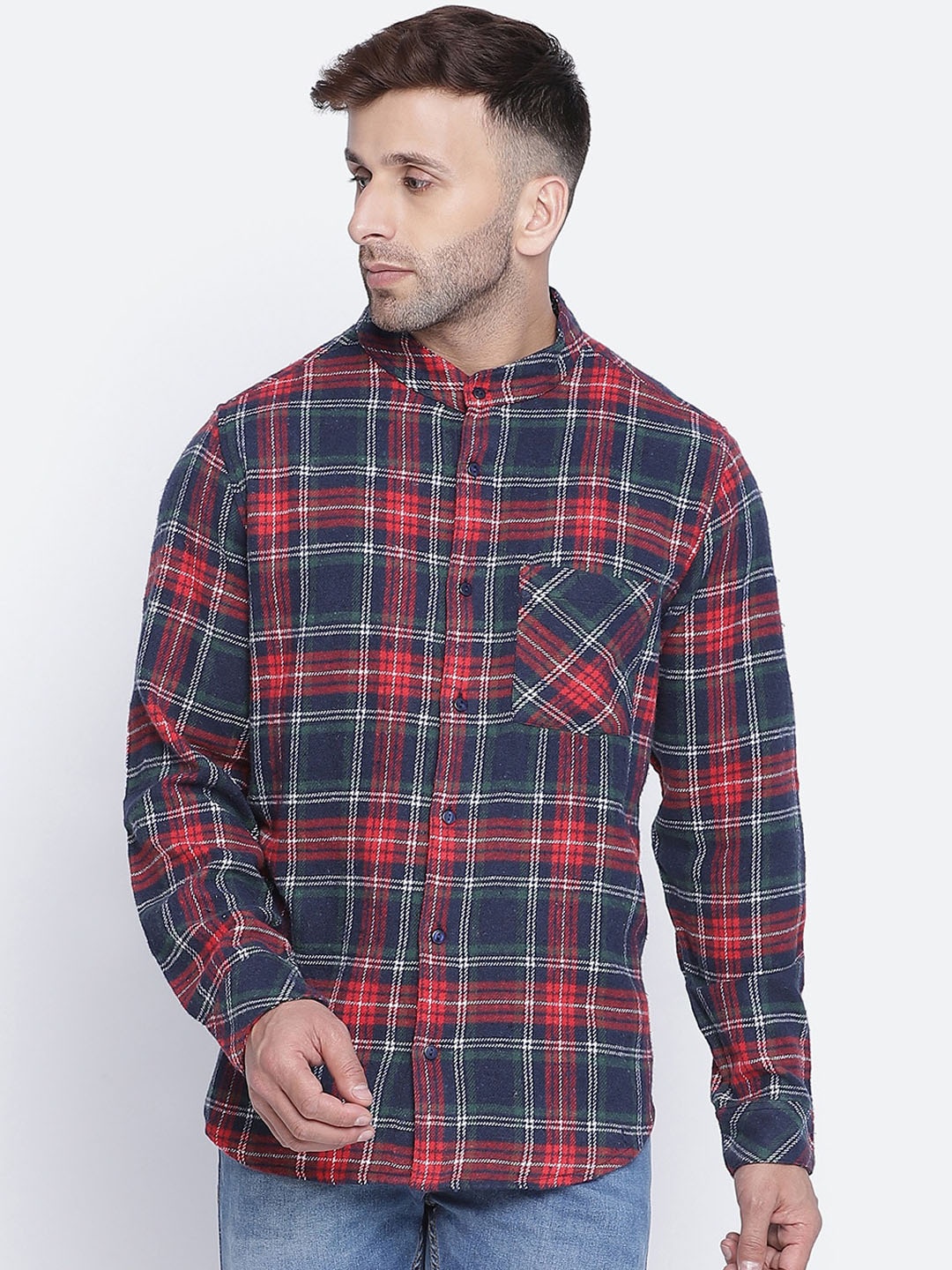 

Oxolloxo Men Multicoloured Tartan Checks Casual Shirt, Multi