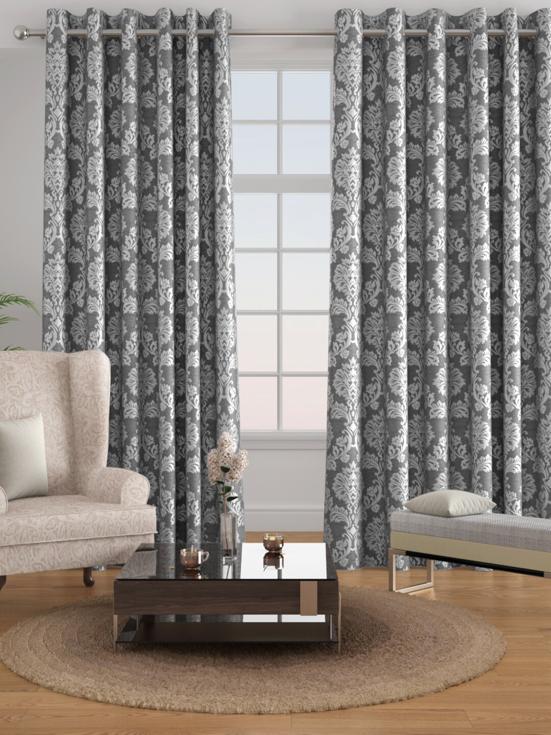 

Raymond Home Grey Set of 2 Ethnic Motifs Door Curtains