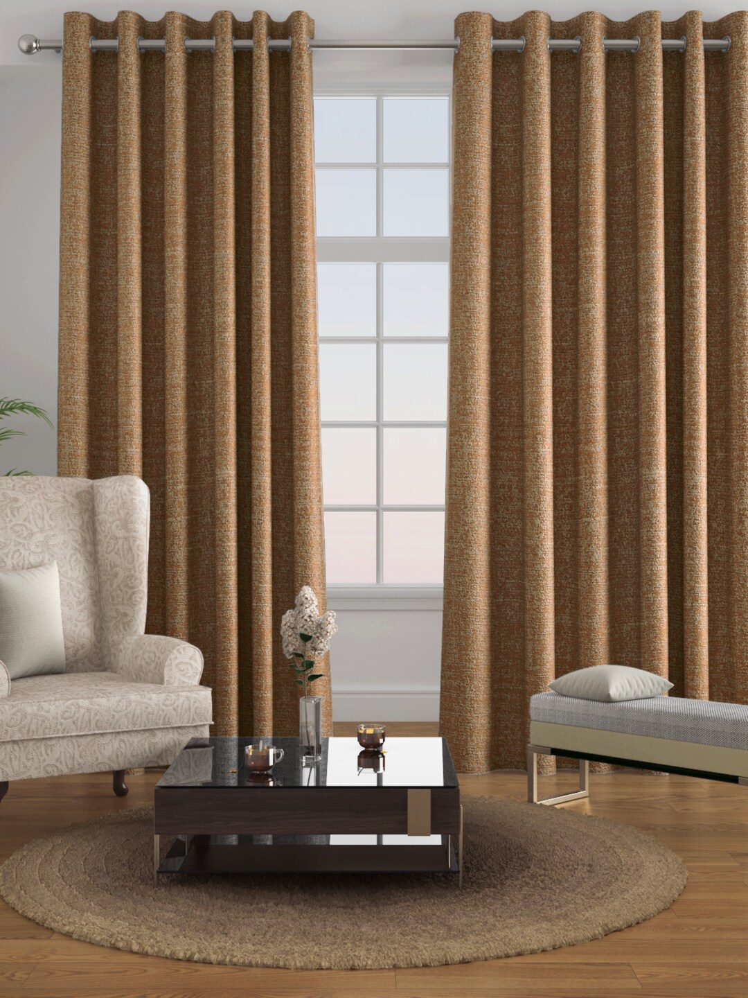 

Raymond Home Brown Set of 2 Jacquard Door Curtain