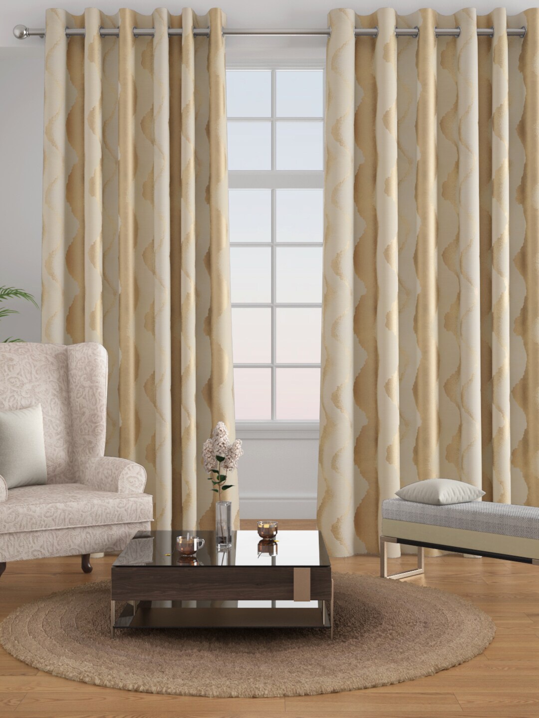 

Raymond Home Set of 2 Beige Jacquard Door Curtain