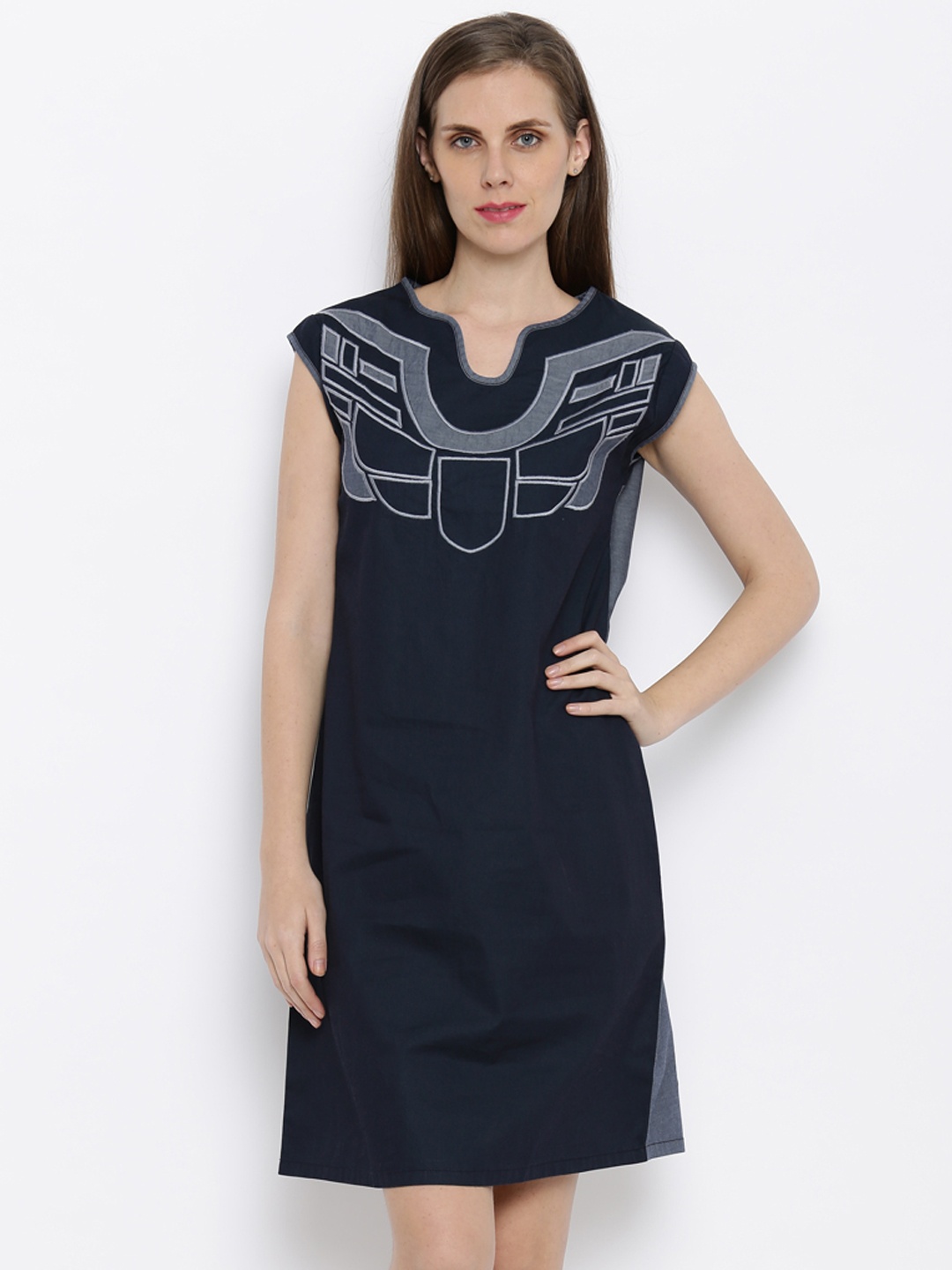 

AND Women Black Solid A-line Dress