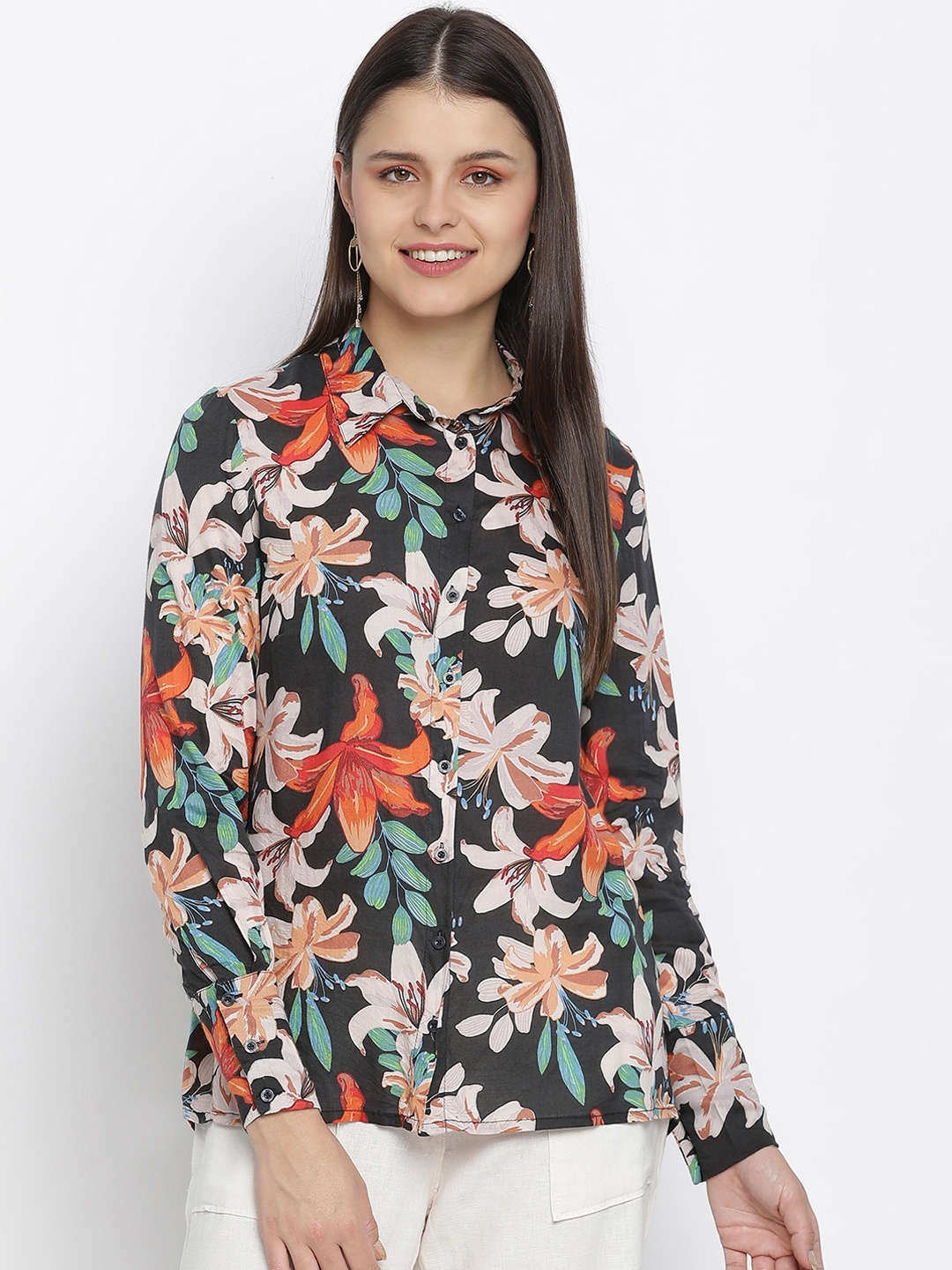 

Oxolloxo Women Multicoloured Floral Opaque Printed Casual Shirt, Multi