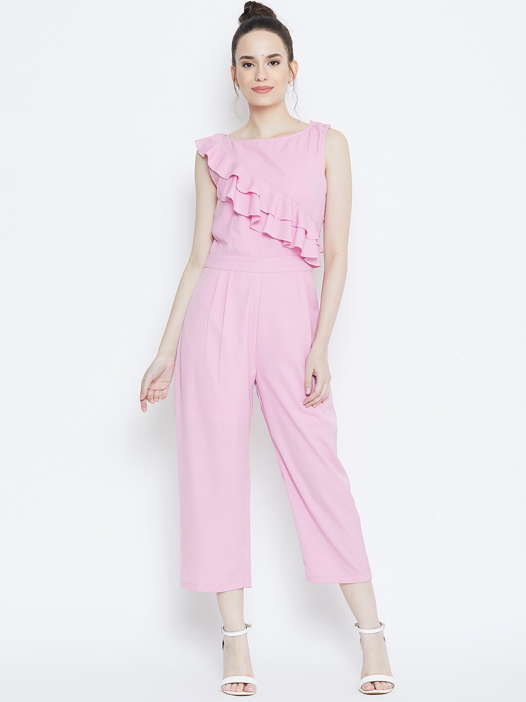 

DODO & MOA Pink Culotte Jumpsuit with Ruffles