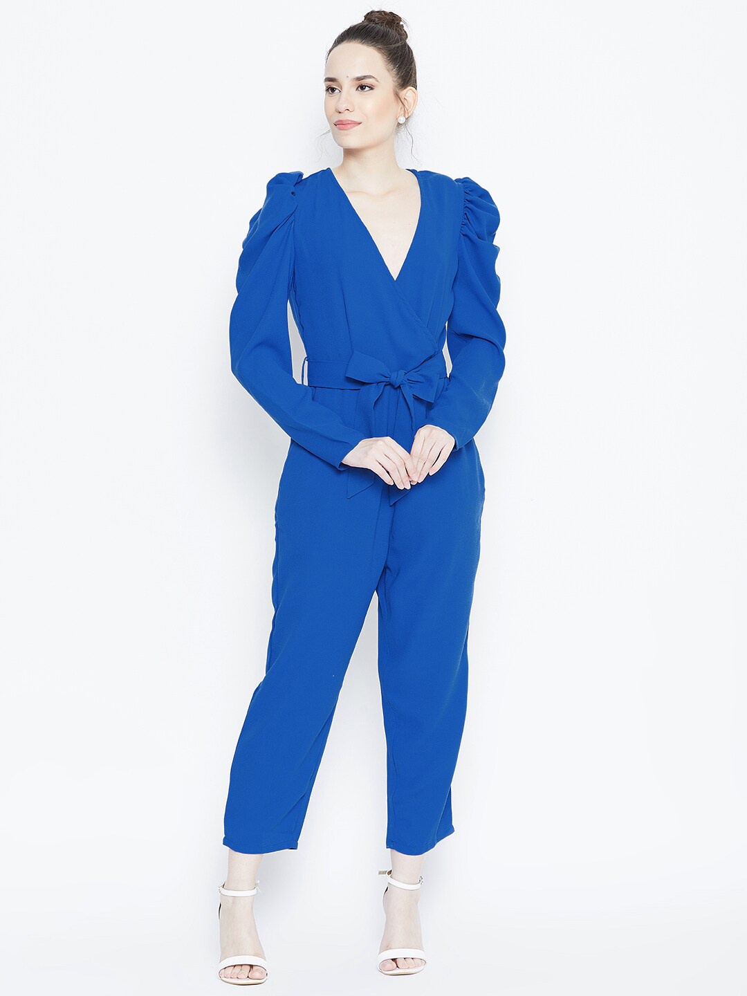 

DODO & MOA Women Blue Solid Wrap Jumpsuit