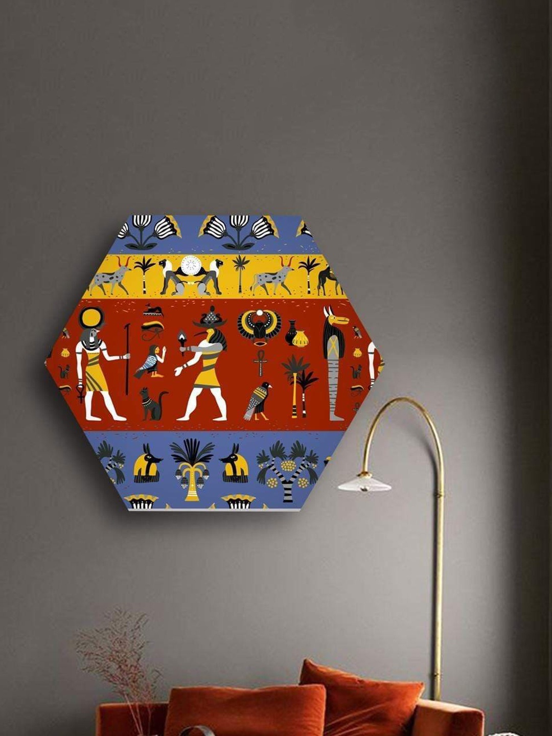 

THE ARTMENT Egyptian Life Hexagonal Matte Finish Canvas-Small, Multi