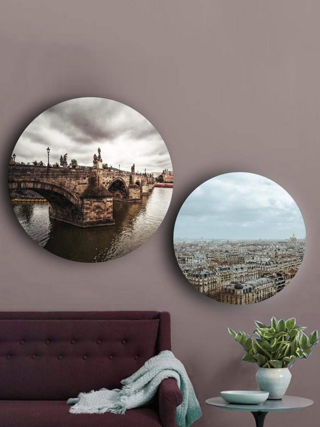 

THE ARTMENT Set of 2 Multi World of Stone Canvas Wall Art