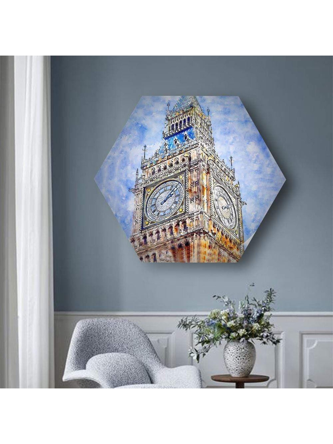 

THE ARTMENT Painted Monuments Hexagonal Matte Finish Canvas-Large, Multi