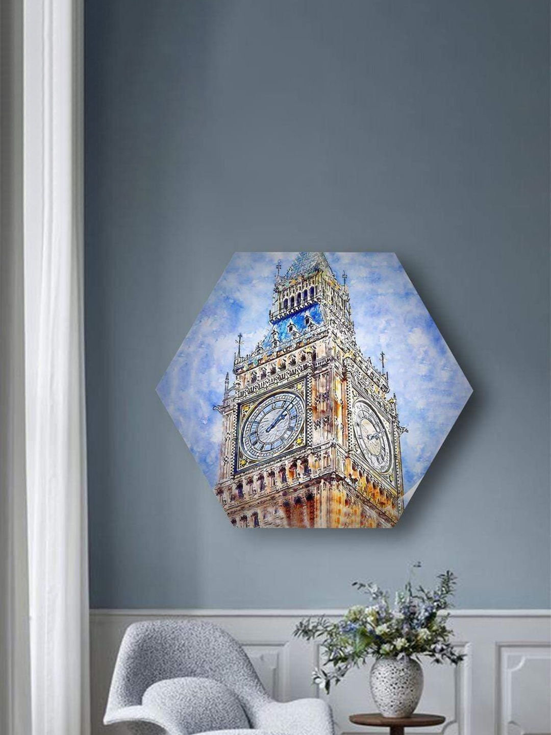 

THE ARTMENT Painted Monuments Hexagonal Canvas With Matte Finish- Multi (Medium)
