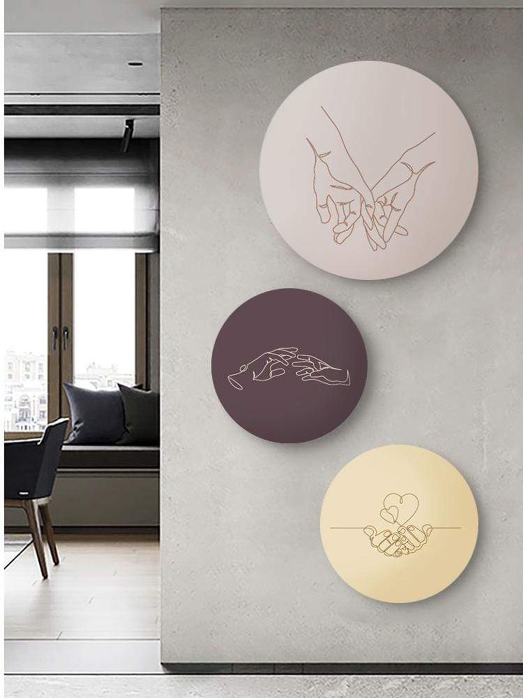 

THE ARTMENT Set of 3 Multi Our Loving Hands Canvas Matte Finish