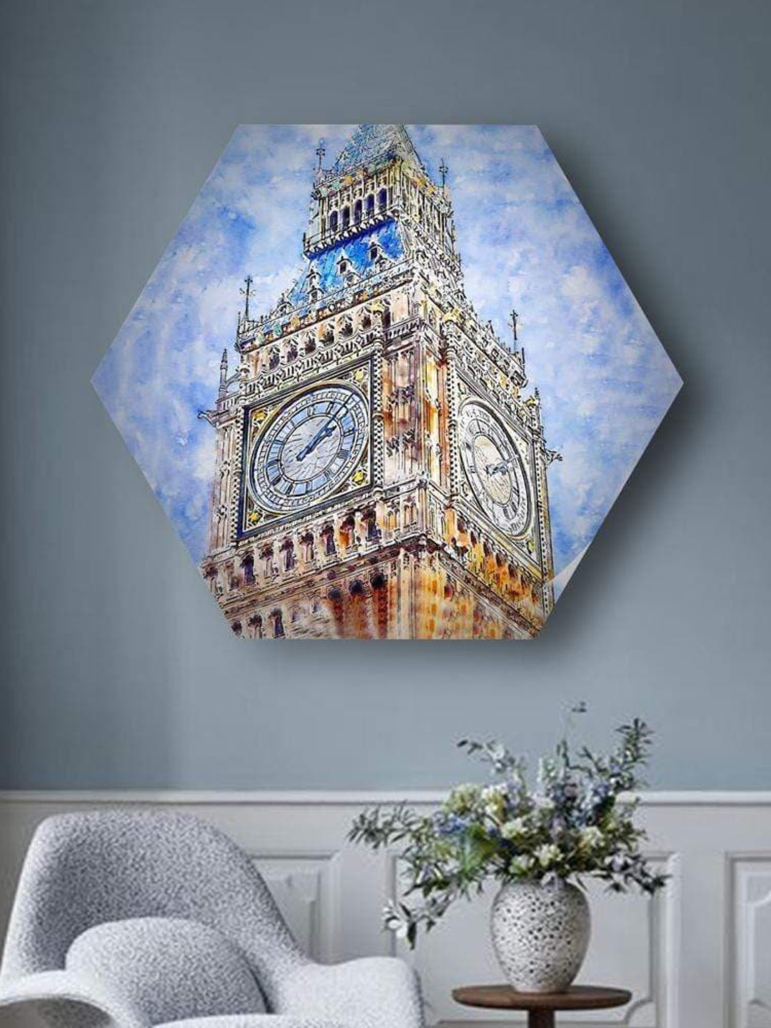 

THE ARTMENT Multi Painted Monuments Hexagonal Canvas Matte Finish