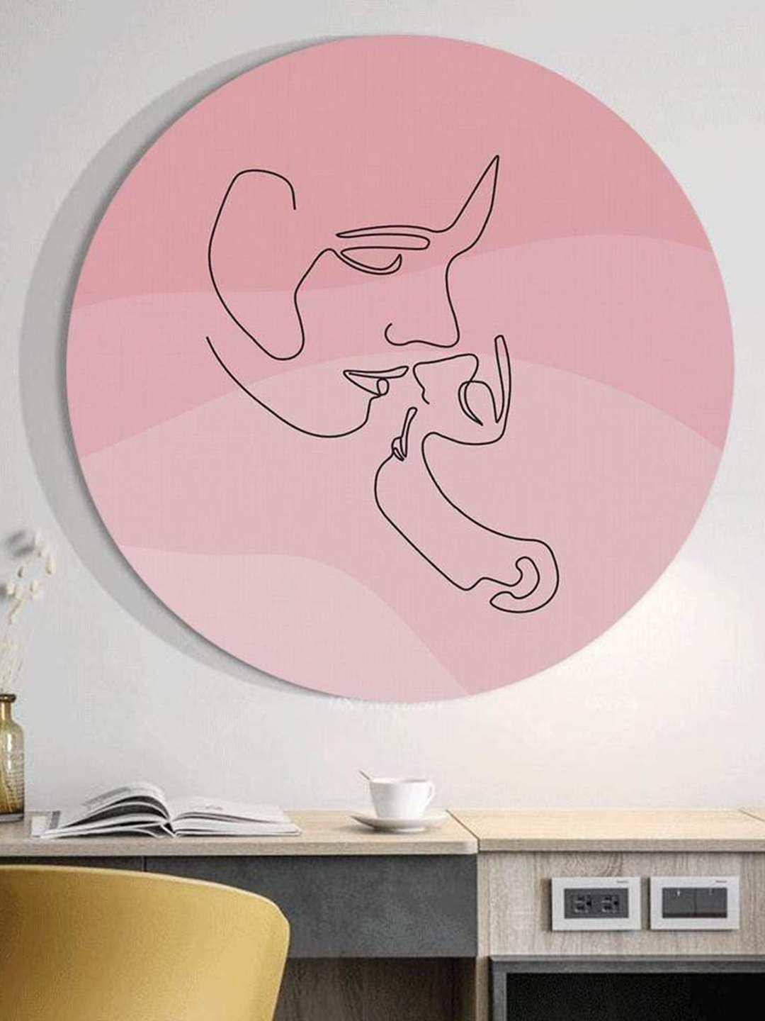 

THE ARTMENT Pink & Black Printed Small Canvas Wall Art