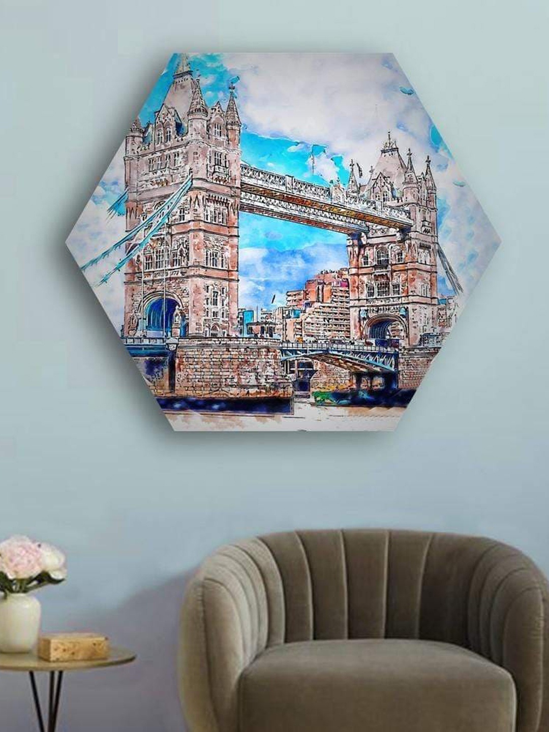 

THE ARTMENT Painted Monuments Hexagonal Matte Finish Canvas Wall Art, Multi