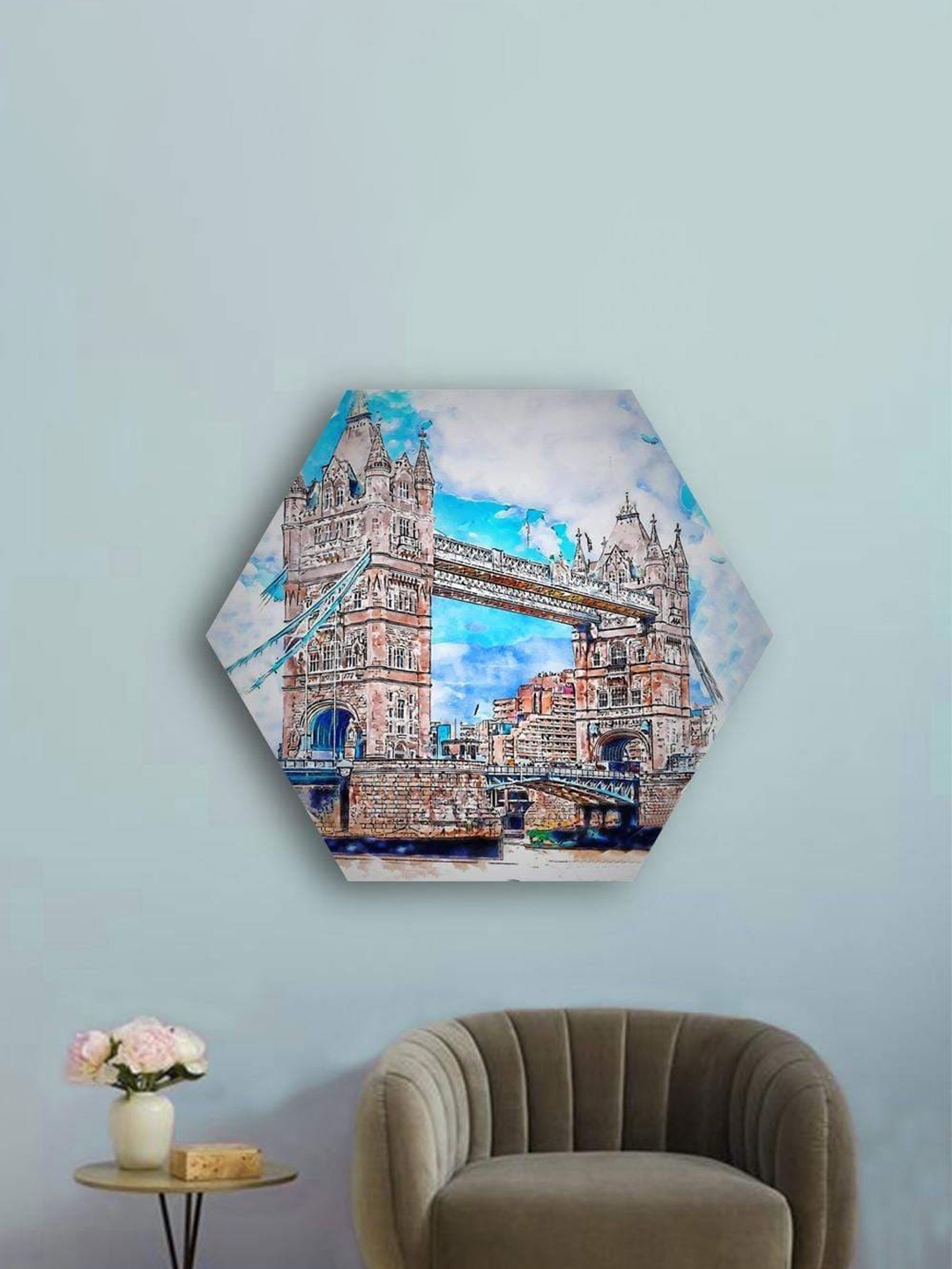 

THE ARTMENT Multi Painted Monuments Hexagonal Canvas With Matte Finish- (Large)