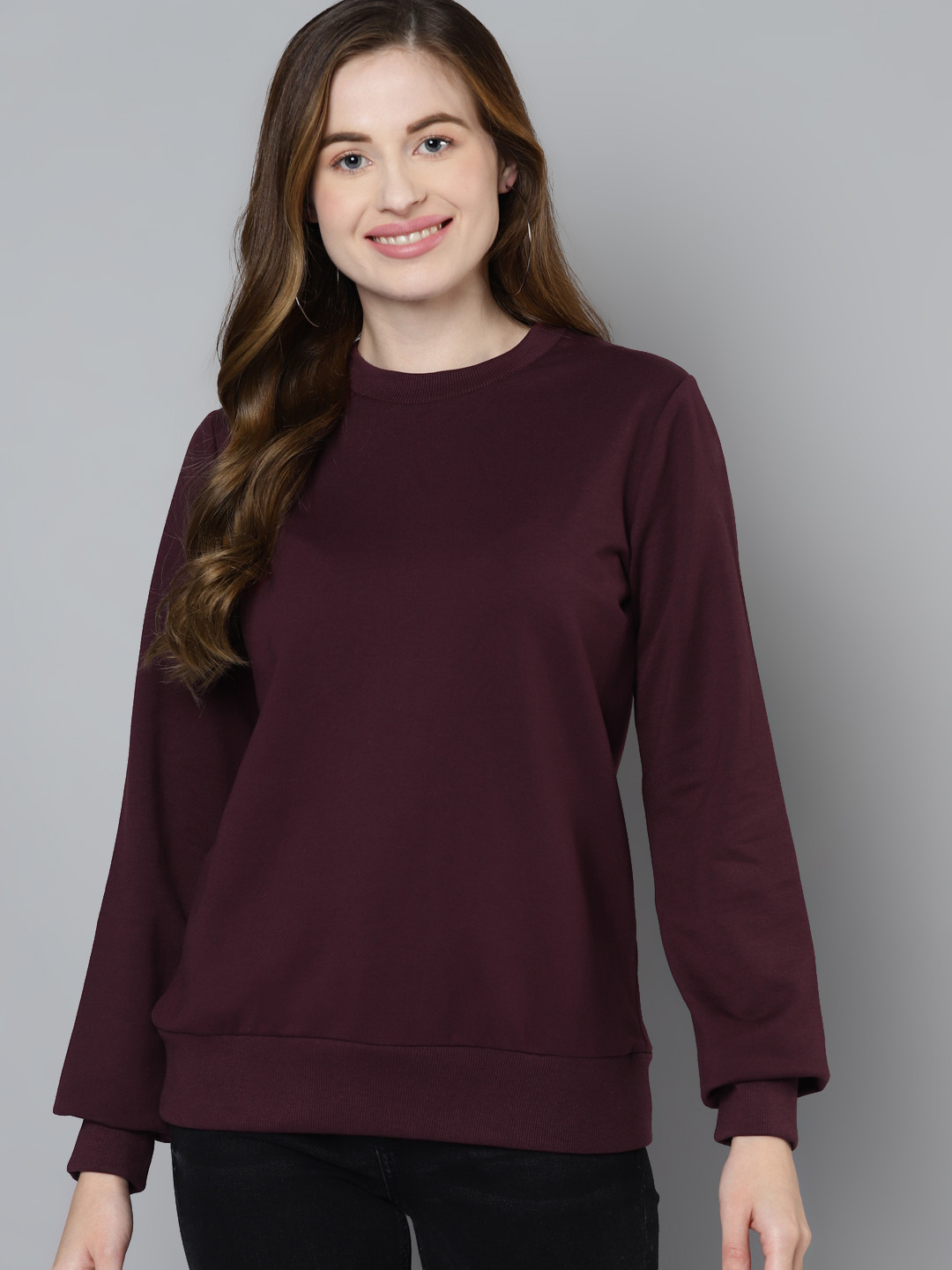

Femella Women Maroon Sweatshirt