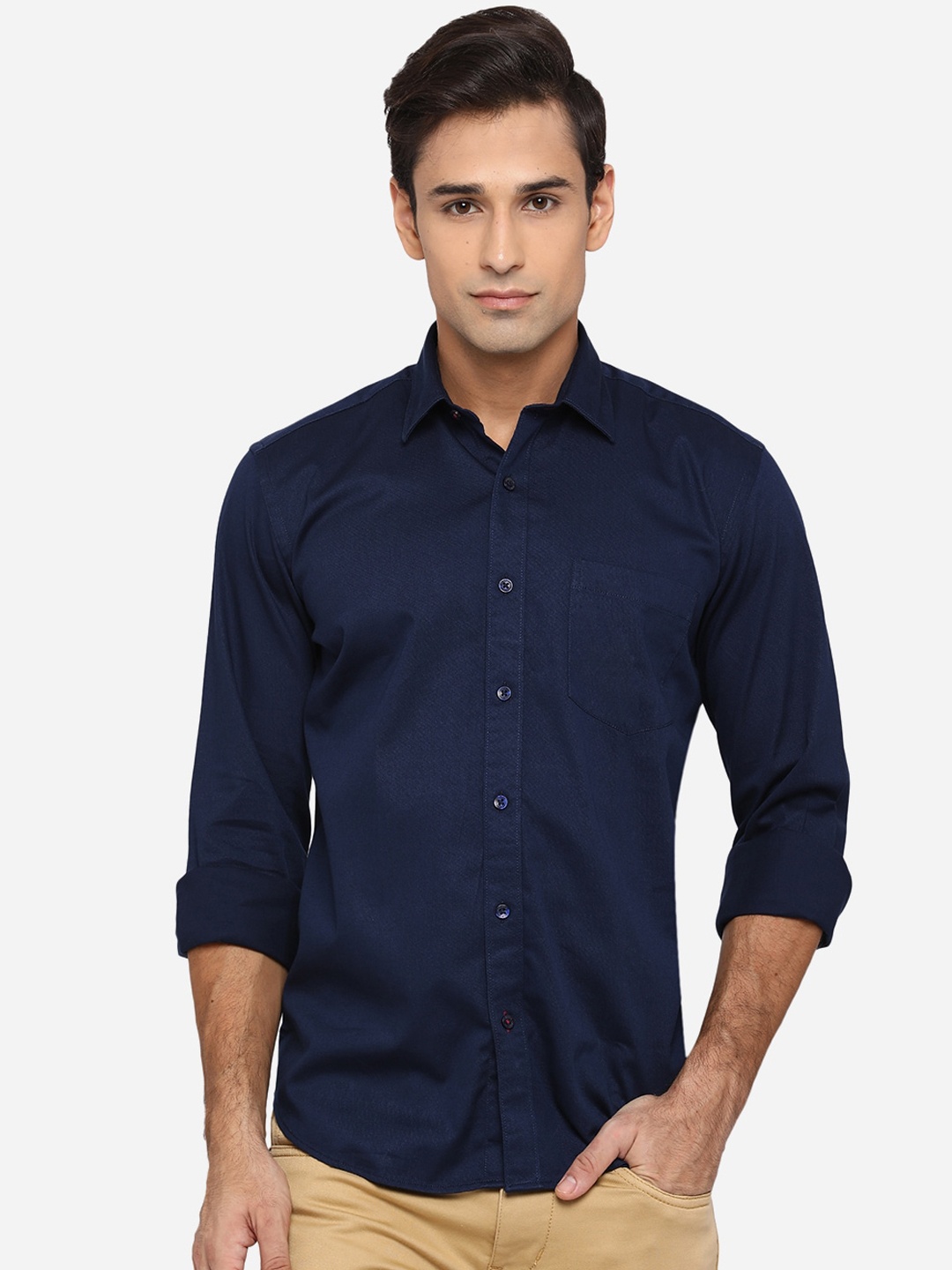 

JADE BLUE Men Blue Classic Slim Fit Opaque Casual Shirt