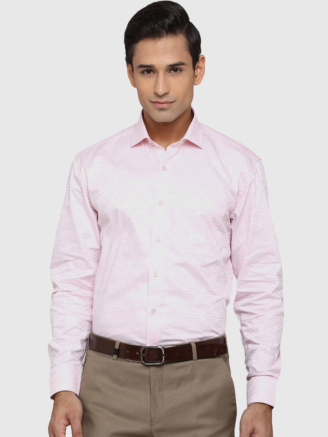 

JADE BLUE Men Pink Classic Opaque Cotton Formal Shirt
