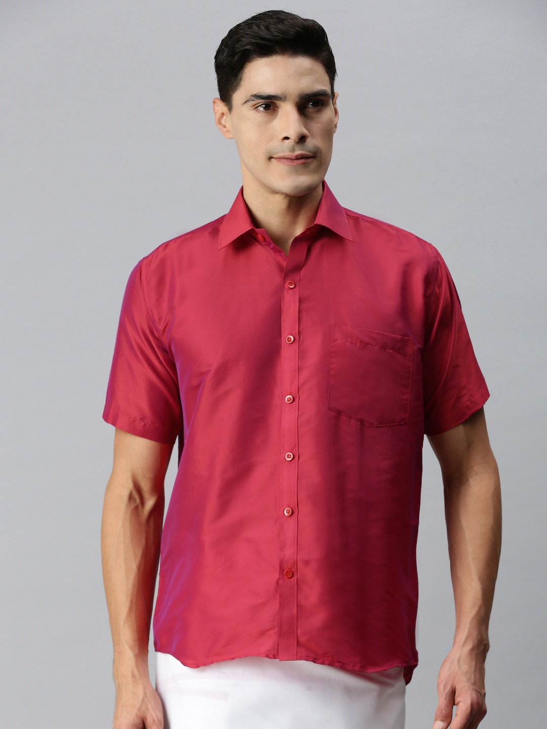 

INDIAN WOOTZ Men Red Casual Shirt