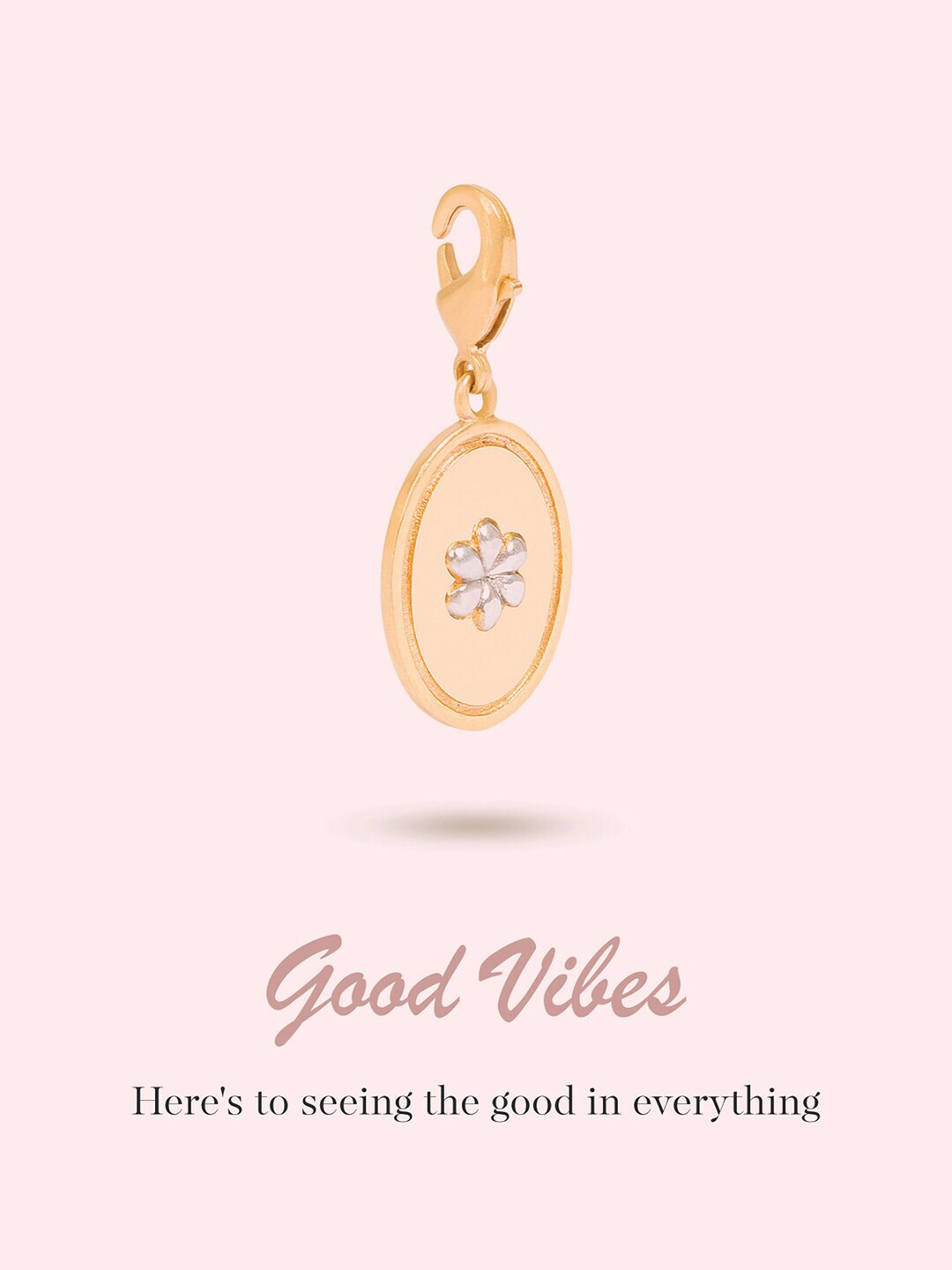 

March by FableStreet 20KT Gold-Plated White Stone-Studded Charm Pendant
