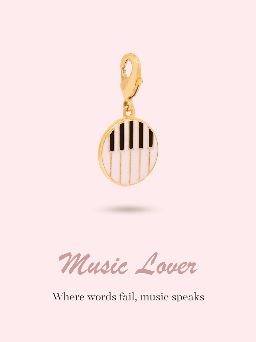 

March by FableStreet 20KT Gold-Plated & White Music Lover Charm Pendant