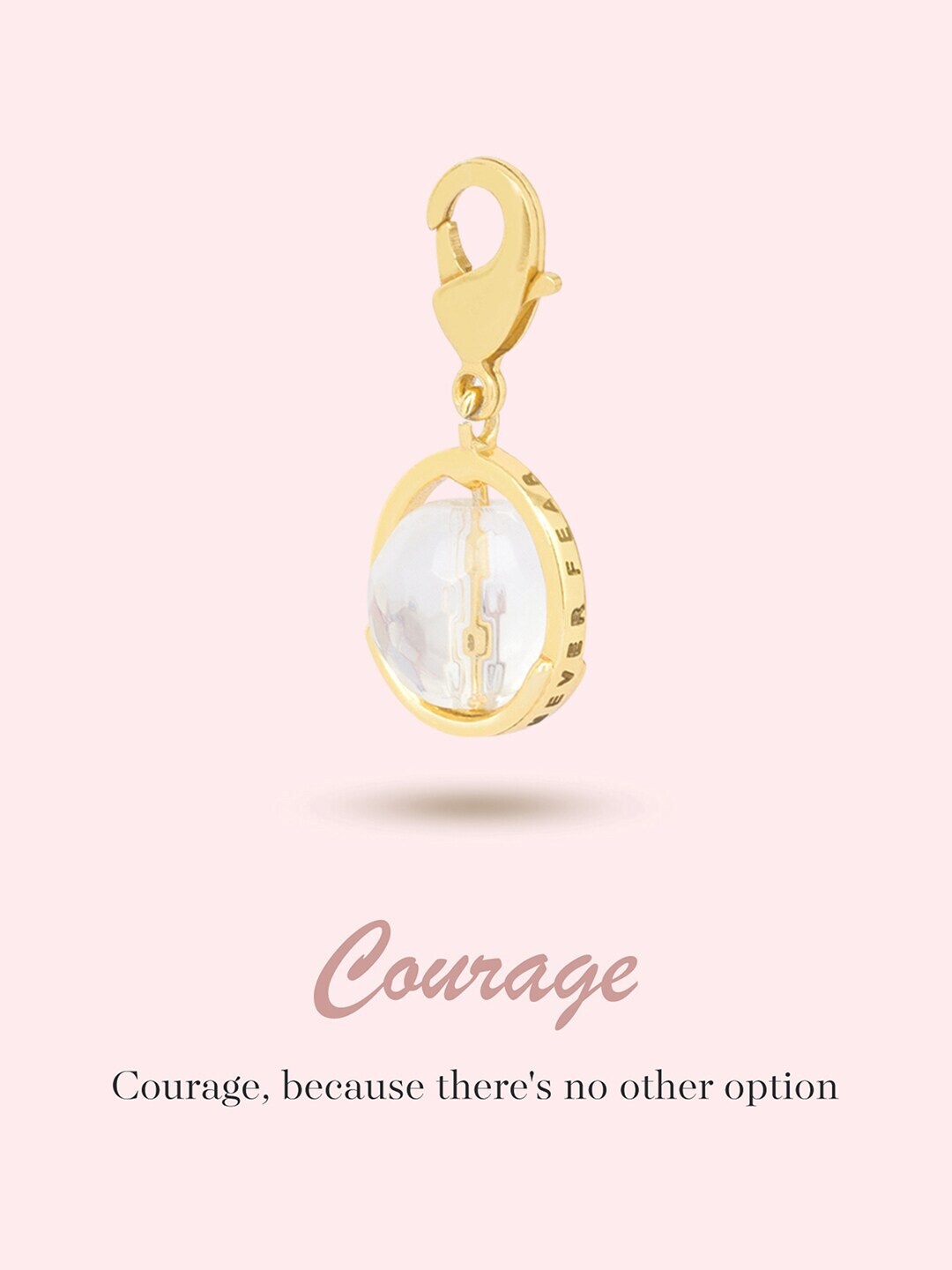 

March by FableStreet 20KT Gold-Plated & Transparent Courage Charm Pendant