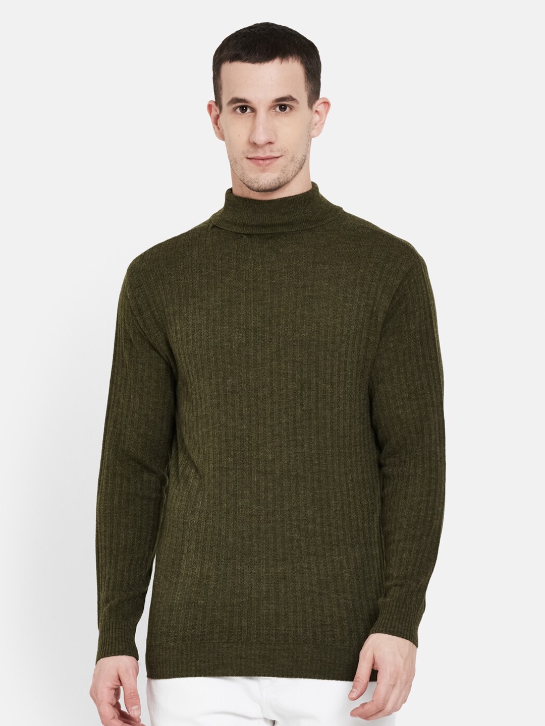 

Duke Men Brown Striped Woolen Pullover