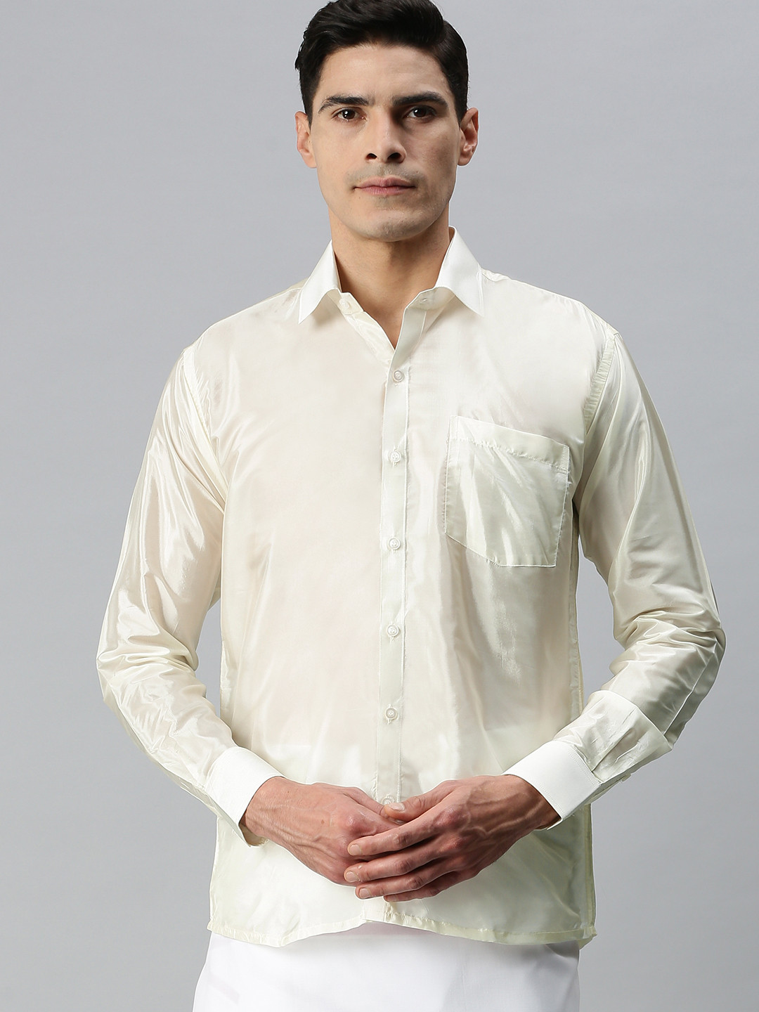 

INDIAN WOOTZ Men Beige Casual Shirt