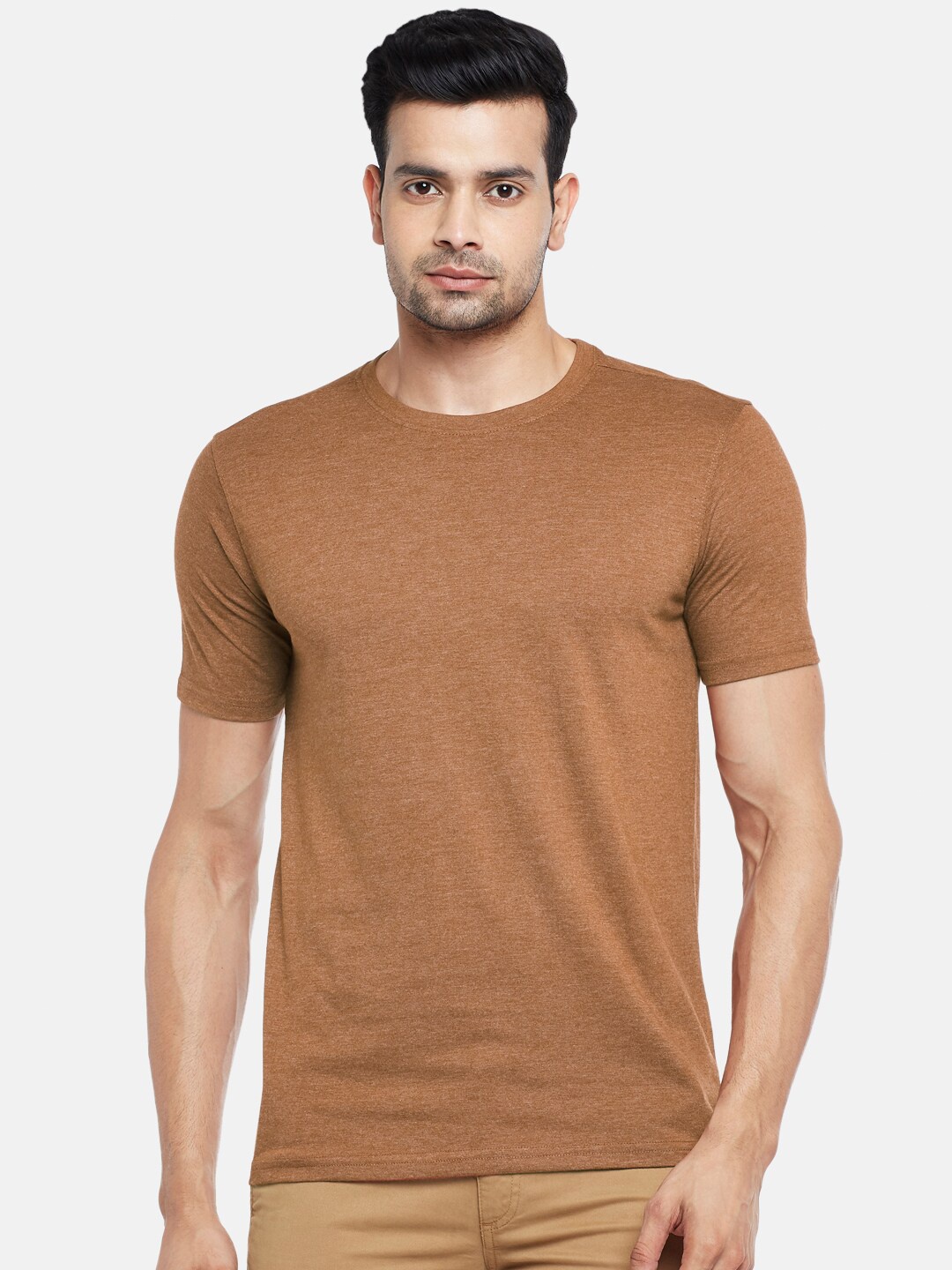

BYFORD by Pantaloons Men Brown T-shirt