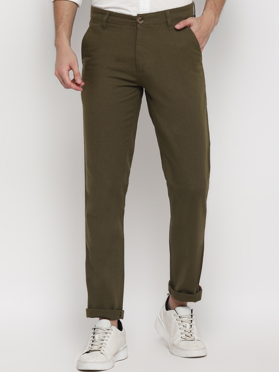 

Red Chief Men Olive Green Trousers