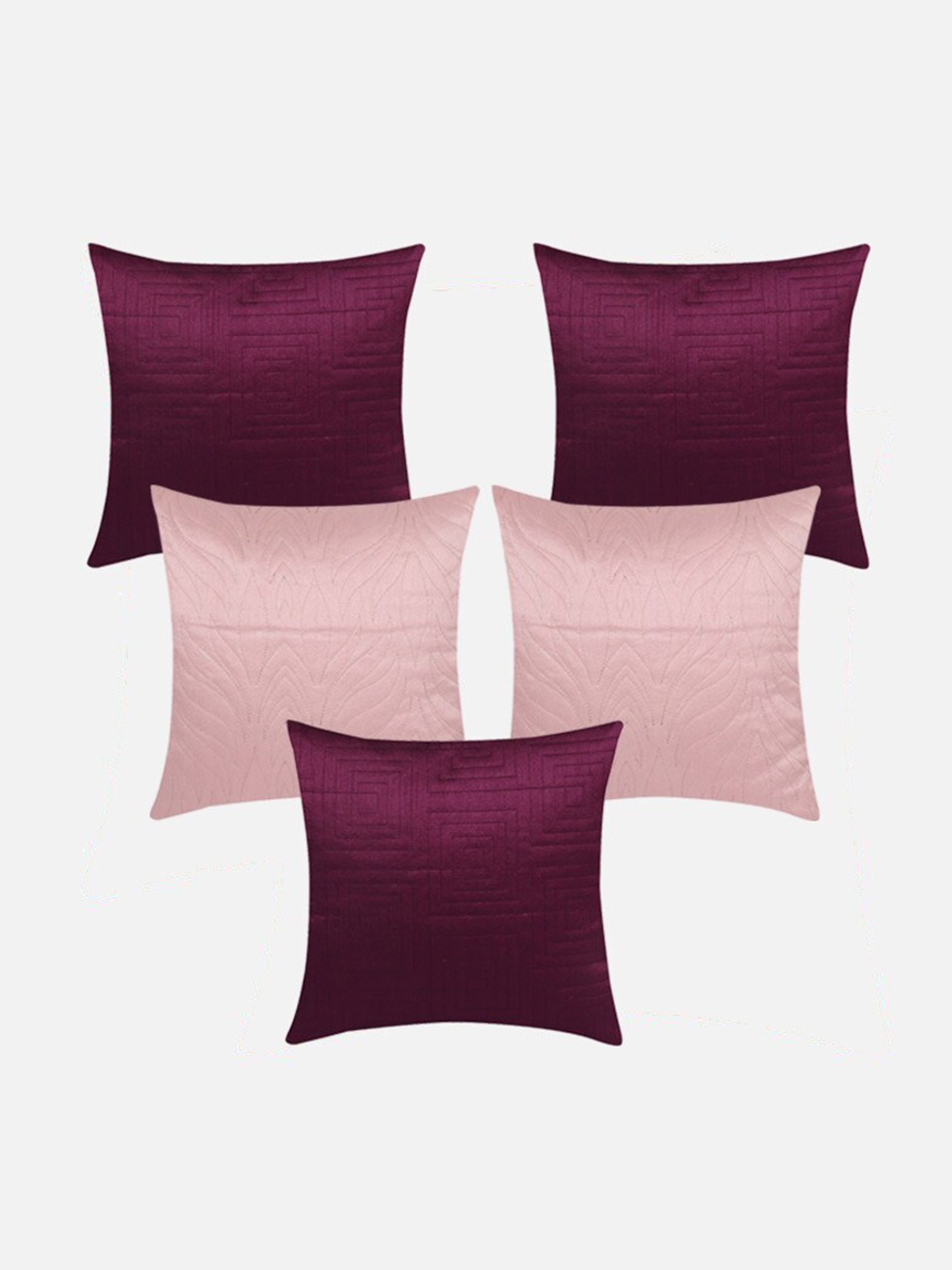 

Molcha Pink & Purple Set of 5 Square Cushion Covers