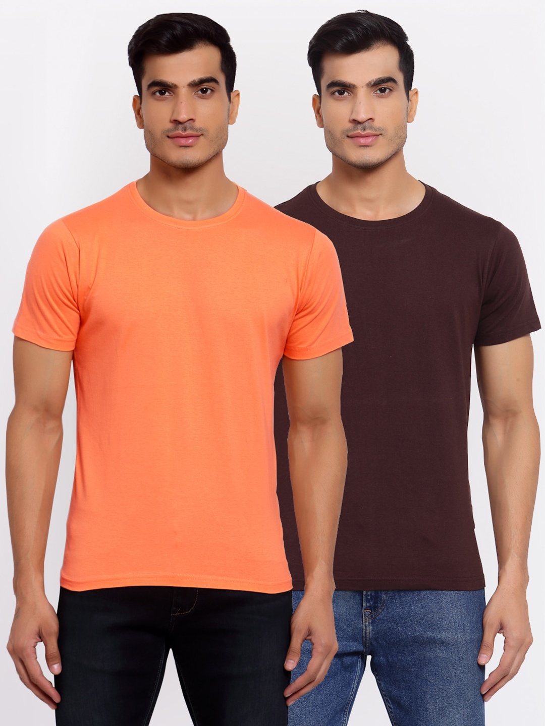 

FERANOID Men Peach-Coloured 2 Pockets T-shirt