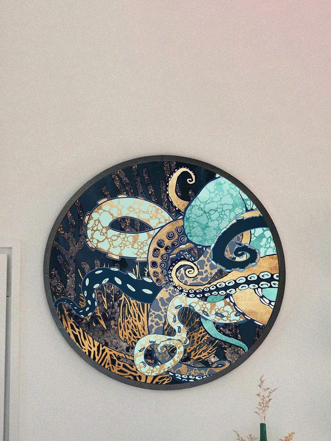 

THE ARTMENT Blue Wise Old Octopus Canvas With Matte Finish- (Small)