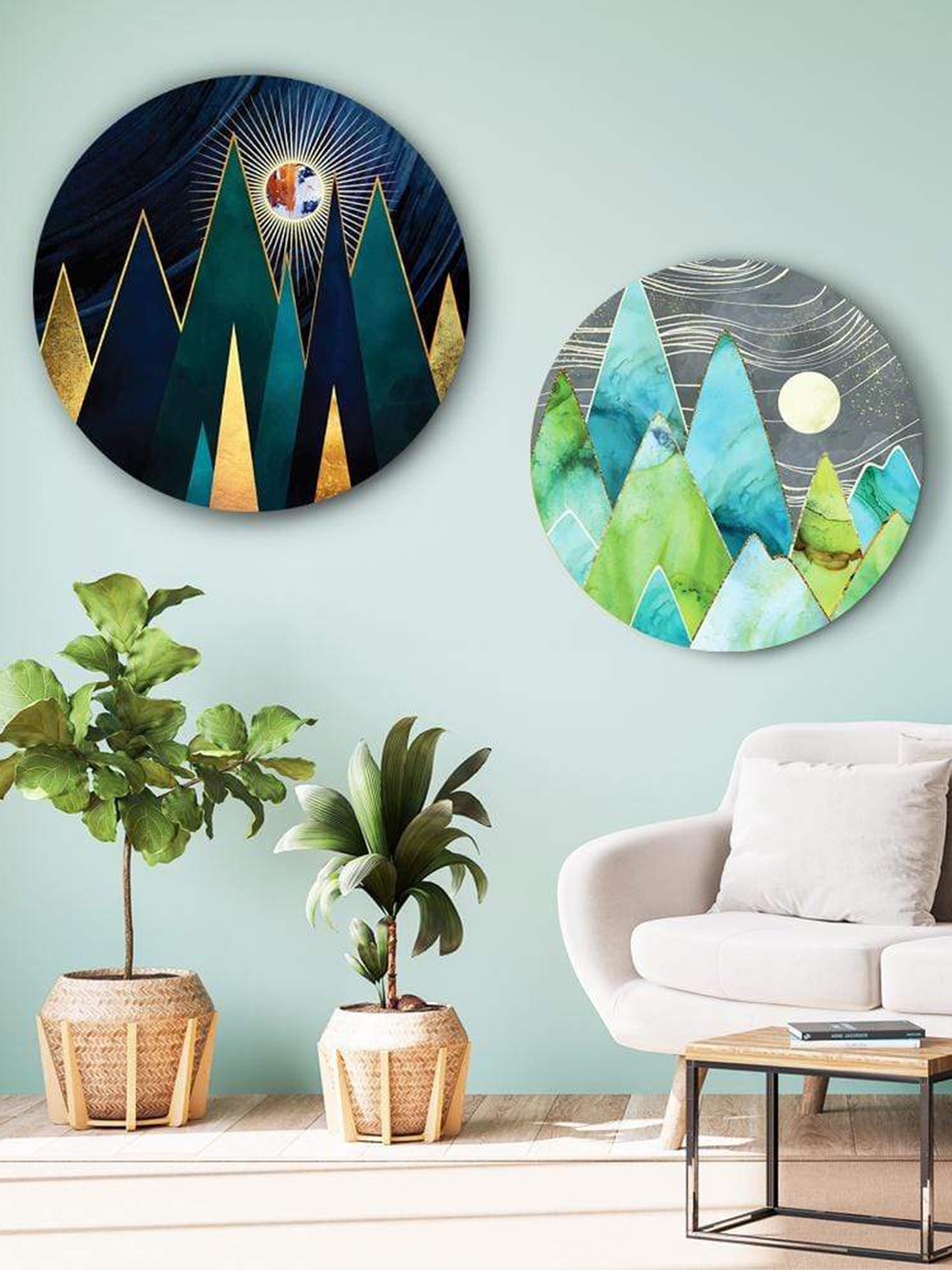 

THE ARTMENT Set of 2 The Lunar Life Canvas Matte Finish, Multi